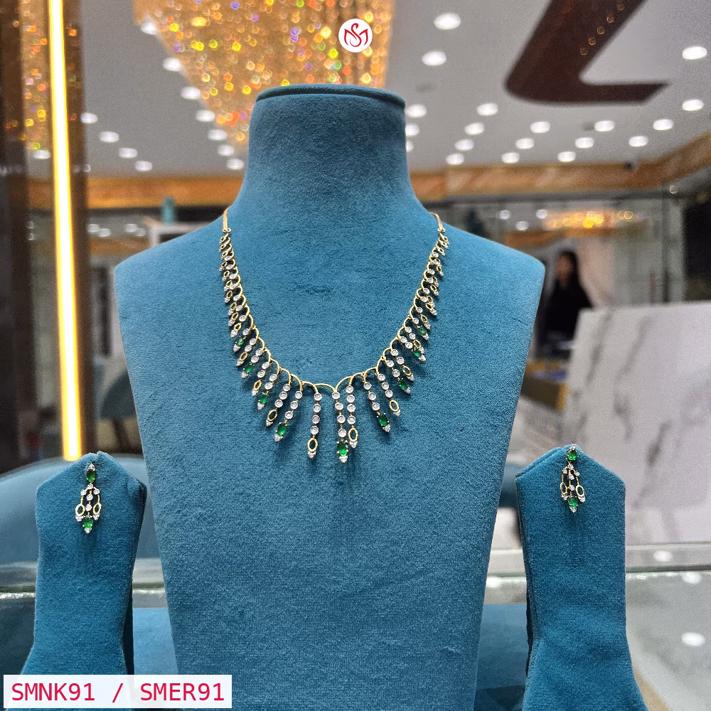 Gold Plated Silver Necklace - SMNK91 / SMER91